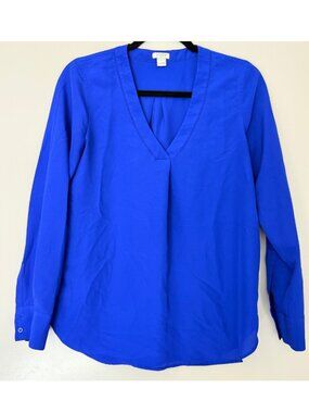 J.Crew Cobalt V-neck Blouse